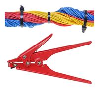 Pistolas para Sujetar Cables, Herramienta Portátil de Nailon para Sujetar Cables, Herramienta de Corte y Sujeción con Cremallera de Plástico de Tensión Ajustable(Rojo)