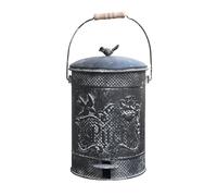 Pitycbo Cubo de Basura con Pedal Vintage Papelera Exterior Bote de Residuos Contenedor de Jardín Hierro Sólido Pedal Cómodo Doble Contenedor para Reciclaje, Negro