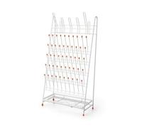 Pitycbo Escurridor de Laboratorio Soporte de Secado Goteador Escurrevasos con Varillas Múltiples y Bandeja Inferior Que Recoge en Bastidor de Hierro Adecuado, 48 Posiciones
