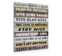 PIUHRKLEVD Funny Outdoor Metal Tin Sign Bear Wisdom Rustic Advice Quote Vintage Wall-Art for Cabin Camp Lake House Decor 8 X 12 inch