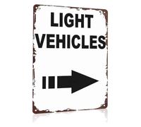 PIUHRKLEVD Light Vehicles Arrow Direction Metal Sign Funny Tin Wall-Art For Garage Parking Lot Workshop Bar Cafe Restaurant Office 8 X 12 in