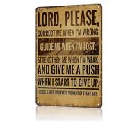 PIUHRKLEVD Retro Aluminum Funny Metal Sign Vintage Look Lord Correct Me When I’m Wrong Quote Print For Man Cave Game Room Office Decor 8 X 12 in