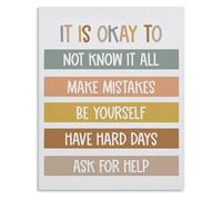PIUHRKLEVD School Counseling Office Decor Metal Tin Sign It Is Okay to Grow Motivational Wall-Art for Classroom 8 X 12 in