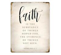 PIUHRKLEVD Substance of Faith Hope Unseen Evidence Hebrews 11:1 Metal Tin Sign 8 X 12 in Vintage Plaque for Home Living Room