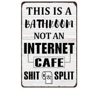PIUHRKLEVD Vintage Funny Metal Sign Bathroom Wall Hanging This Is Not Internet Cafe Sarcastic Tin Plaque Retro 8 X 12 in