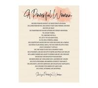 PIUHRKLEVD Women Empowerment Wall-Art Powerful Woman Motivational Quote Print Inspirational Poster for Office Home Decor Feminist Gift for Her(Framed,08x12inch(20x30cm))