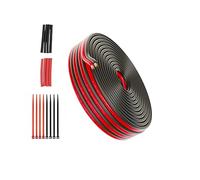 Piwaal 20AWG carrete de alambre eléctrico 0.42mm² 25ft cada uno 20 Gauge 2 Conductor Parallel Wire (Red 7.62M Black 7.62M) Hook Up Oxygen Free Stranded Tinned Copper Cable for LED Strip/Bulbs/Lamps
