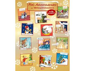 Pixi Adventskalender GOLD 2024: Adventskalender mit 24 Weihnachts-Klassikern als Pixi