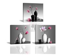 PIY PAINTING 3 orquídeas de impresión en lienzo, cuadro elegante árbol en florero, pintura para casa, decoración moderna, marco interior de madera para dormitorio, sala de yoga, regalo de día de la