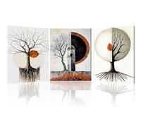 Piy Painting 3 Pcs Cuadros Decorativos Con Marco Árbol de La Vida Abstractas Quadros Decoração Sala Natural Impresiones De Lienzo Pintura Decorativa Posters Pared Oficina Pasillo Dormitorios 30×40cm