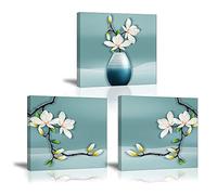 Piy Painting 3 X Impresión contemporánea Orquídea Flores Pintura en el Jarrón, Cuadros Home Deco Mural impermeable, listo para colocar, pared art para dormitorio, sala regalo de cumpleaños, 30x30cm