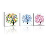 Piy Painting 3Pcs Cuadros Decorativos Abstractos Árbol De La Vida Laminas Decorativas Naturaleza Impresiones Sobre Lienzo Cuadros Decoracion Salon Dormitorios Cocina Oficina Comedor Pasillo 30x30 cm