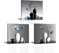 Piy Painting 3x Impresión de lienzos de Orquídeas Elegantes Las Orquídeas Significan Cosas Buenas Floral Cuadro sobre Lienzo Pinturas murales Decoración Arte de Marco para Sala de Estar Decor 30x30cm