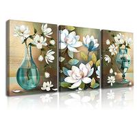 Piy Painting 3X Impresiones de Lienzo en La Fortuna Viene con Flores florecientes Cuadro en Lienzo Pinturas murales Decoración Arte de Marco para Sala de Estar Decor de Dormitorio 30x40cm