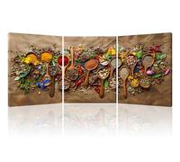 Piy Painting Conjunto De 3 Impresiones sobre lienzo Ingredientes de colores Especias Cocina quadros decoração sala posters para pared Imágenes Pintura con Marco salon dormitorios Cocina 30×40cm