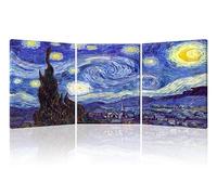 Piy Painting Conjunto de 3 Van Gogh Cuadros decorativos, Lienzos decorativos, Pintura lienzo Decoración, Reproducción de cuadros famosos Pared Dormitorio Oficina Comedor 30x40 cm