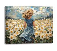 Piy Painting Impresiones En Lienzo, Flor De Mar Pintura De Arte Decorativo, Chica Póster Moderno, Lienzos De Pared, Fácil De Colgar Para Dormitorio Entrada Vestíbulo Cafetería Cocina, 30X40 CM