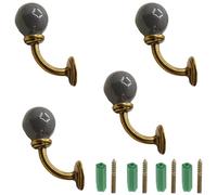 PIYYQNY Gancho Sombrero 4 Piezas Gancho De Cerámica Gancho Para Abrigos Retro Gancho Para Abrigos De Bronce De Aleación De Zinc Gancho Para Abrigos De Pared Para Llaves Toallas Sombreros Tazas(68mm)