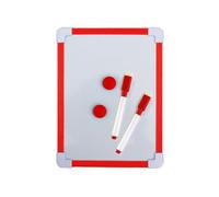 Pizarra blanca de 3 uds., tablero limpieza en seco, marco 5 colores, Mini pizarra magnética dibujo, pequeñas tablas borrado colgantes para Presentar Notas(Red)