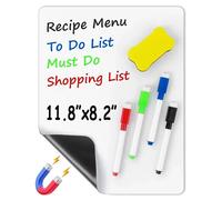 Pizarra blanca de borrado en seco tamaño A4 para pegatina de nevera, pizarra blanca magnética, planificador portátil de 11,8 "x 8,2" para refrigerador A4 Size -4Pen1Eraser