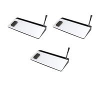 Pizarra blanca de cristal de sobremesa con almacenamiento, soporte para teclado de ordenador, pizarra de notas de sobremesa, ideal para escuelas, hogares y oficinas Black and white 3