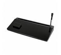Pizarra blanca de cristal de sobremesa con almacenamiento, soporte para teclado de ordenador, pizarra de notas de sobremesa, ideal para escuelas, hogares y oficinas black 1