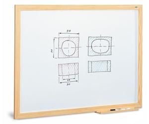 Pizarra blanca faibo estratificada marco fibra 70x95 cm