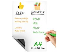 Pizarra Blanca Magnética A4 Para Frigorífico - Menú Familiar - Planificador Semanal - Lista De La Compra - Recordatorios - Para Notas Witeboard for Fridge - Pizarra Magnética Para Nevera