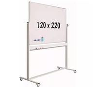Pizarra blanca móvil, modelo Solid PRO Buchanan - Neigbar: planificador semanal, mensual y anual. De doble cara y con superficie magnética. Dimensiones: 120x220 cm