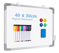 Pizarra blanca pequeña de borrado en seco de 12 x 16 pulgadas, portátil, magnética de doble cara para hacer pizarra blanca para la escuela, el hogar y la oficina