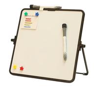 Pizarra Blanca Pequeña Pizarra Magnetica Pizarras Blancas De Rotulador Magnética Whiteboard Rotulador Borrable White Board Borrable Magnético De Sobremesa Con Soporte (Black,24.8x24.8cm)