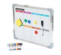 Pizarra blanca Relaxdays, con accesorios, borrable, magnética por ambos lados, 30 x 40 cm, blanca
