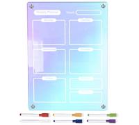 Pizarra Magnética Acrílica para Notas y Planificación Semanal Portátil | Tablero de Mensajes Borrable, para Listas y Escritura Diaria, Estilo Decorativo Acrílico, Set Completo