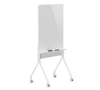 Pizarra móvil para oficina Ergo, orientación vertical, color blanco, de un solo lado, con espacio de almacenamiento. Tamaño de la pizarra: 1190 x 790 mm. Modelo: ER-305