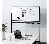 Pizarra móvil - Superficie de escritura de 120x60 cm - De doble cara y con superficie magnética, con ruedas