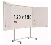 Pizarra móvil Whiteboard PRO Evangeline - De cinco caras - Acero esmaltado - Planificador semanal - Planificador mensual - Planificador anual - Magnética - Blanca - 120x190 cm