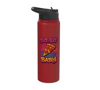 Pizza retro divertida Slice Slice Baby D Stainless Steel Insulated Water Bottle