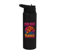 Pizza retro divertida Slice Slice Baby D Stainless Steel Insulated Water Bottle