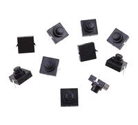 Pjeghbvop 10 unidades de interruptor de linterna botón 1 A 30 V 2 pines CB-1212-112D Interruptor de botón de presión de pie fino interruptor de botón LED palanca de control Startstop Táctil Dimmer