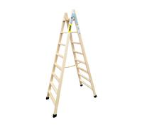 Plabell Escalera de madera de 214 cm con peldaños anchos BLD-8