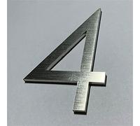 Placa Autoadhesiva 3D Casa NúMeros 6cm Acero Inoxidable Cepillado NúMero Adhesivo Puerta Metal Placas Letrero Digital BuzóN Calle Hotel Apartamento Interior Exterior (4)