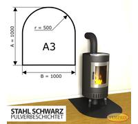 Placa Base De Chimenea Protector Contra Chispas De Acero Negra - A3