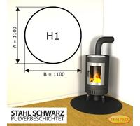 Placa Base De Chimenea Protector Contra Chispas De Acero Negro - H1