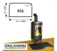 Placa Base De Chimenea Protectora Contra Chispas De Acero Negra - M4