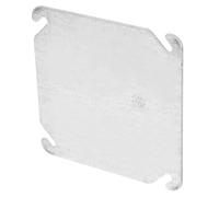 Placa Ciega Galvanizada para Caja Americana, Cubierta Cuadrada | Acero Inoxidable Termoplástico, Blanco y Plata, Instalación Tornillos, para Cajas Estándar y Unión