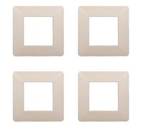 Placa compatible Vimar plana, placas de plástico juego de 4 piezas 2 plazas para sustitución de placas existentes - se adaptan perfectamente al soporte original