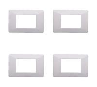 Placa compatible Vimar plana, placas de plástico juego de 4 piezas 3 plazas para sustitución de placas existentes - se adaptan perfectamente al soporte original