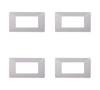 Placa compatible Vimar plana, placas de plástico juego de 4 piezas 4 plazas para sustitución de placas existentes - se adaptan perfectamente al soporte original