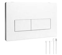 Placa de accionamiento para inodoro compatible con las series UP300 y UP320, 246 x 164 mm, doble descarga, para 2 lavados de cantidad, incluye juego de palanca y marco de montaje, color blanco