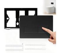 Placa de Accionamiento WC, Panel de Doble Descarga en ABS 246 x 164 mm, Repuesto para Cisterna Empotrada y Baño, Compatible con GD2 y Geberit Sigma (Negro)